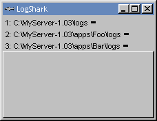 LogShark window showing three non-existing directories.