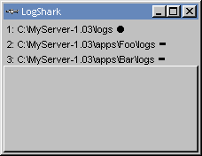 LogShark window showing one existing and two non-existing directories.